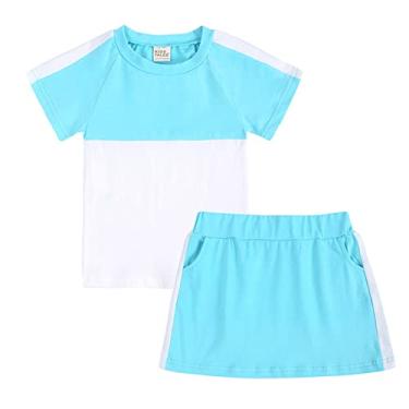 Imagem de Metaxas Camiseta de verão unissex para bebês recém-nascidos com patchwork macio 2 peças (azul celeste, 5-6 anos)