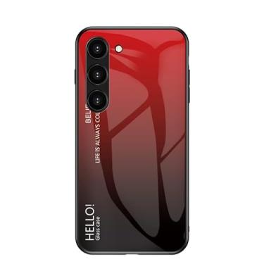 Imagem de MZCHENYI Capa para celular Asus ZB601KL, dez estilos de cores, vidro líquido leve, toque nu, à prova de explosão, resistente ao desgaste e a arranhões, capa de telefone gradiente moderna vermelha