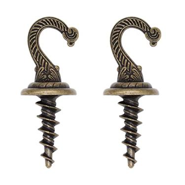 Imagem de Ganchos resistentes para teto ou parede, plantas internas e externas penduradas para plantadores, luminárias, lustres e mais (pacote com 2, latão antigo)