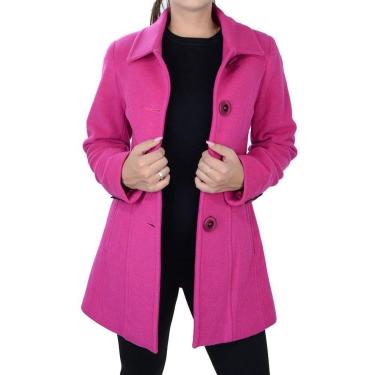 Imagem de Casaco Feminino Peleteria Cordeiro Lã Slim Pink - 2415-Feminino