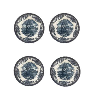 Imagem de Churchill Prato de jantar Brooke Blue Chelsea 25,4 cm, conjunto de 4, feito na Inglaterra