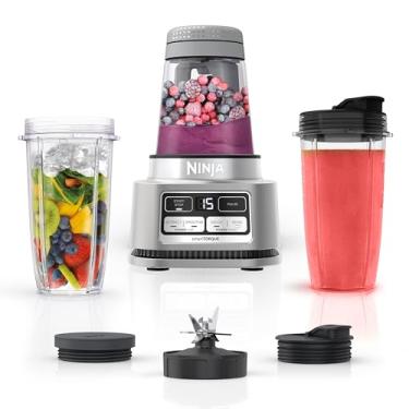 Imagem de Ninja SS101 Foodi Smoothie Maker & Extrator de Nutrientes* 1200 WP, 6 Funções Smoothies, Extratões*, Pastas, SmartTORQUE, 397 g Máquina de Smoothie, (2) Copos e Tampas To-Go Prata