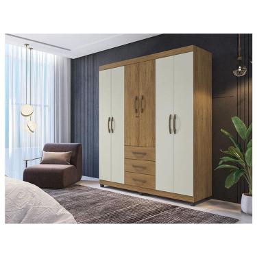 Imagem de Guarda Roupa Casal Ambiente Lion 6 Portas Freijó Cinza Cristal - Móveis Leão