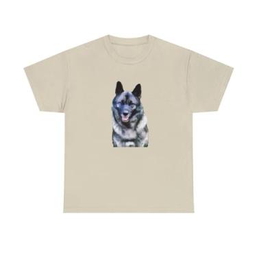 Imagem de Camiseta de algodão pesado unissex Norwegian Elkhound da DoggyLips™, Arena, G