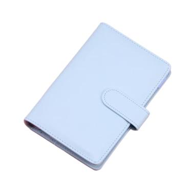 Imagem de Joucien Caderno A6 Creative Macaron Hand Ledger PU Binder - Fivela - Azul claro (sem páginas internas)