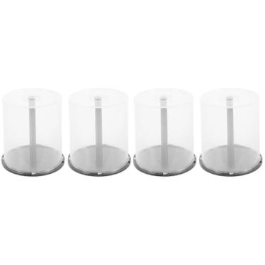 Imagem de Luxshiny Caixa de bolo de CD DVD, 4 peças, balde de armazenamento de DVD vazio de plástico, estojo de transporte de mídia, recipiente de DVD, carteira de CD, suporte de 100 discos, caixas de bolo de