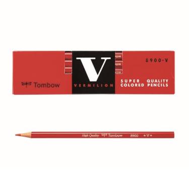 Imagem de Tombow Lápis vermelho 8900-V, haste redonda, vermelhão, 1 dúzia