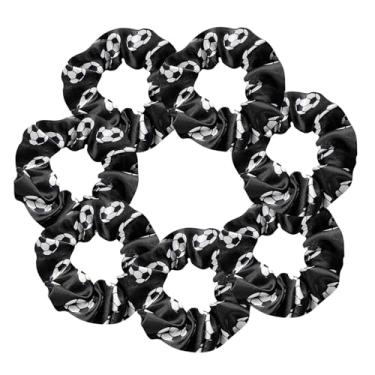 Imagem de 7 peças de cabelo de futebol brilhante Scrunchies Uniformes de futebol Scrunchie desempenho escolar/esportes/prática/festa/ginástica Scrunchie suporte de rabo de cavalo para meninas cosplay show