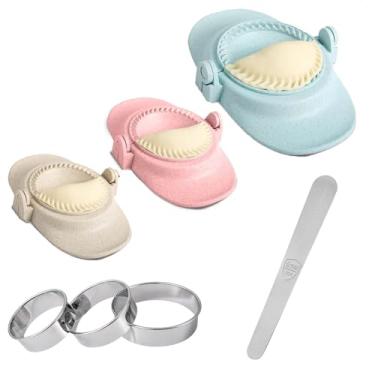 Imagem de Bolinho de Massa, Empanada Maker Press Tortilla Folder Ravioli Maker, Molde de Biscoitos Recheados Torta Ravioli Multifuncional 3 Tamanhos (10.4 cm/7.9 cm/6.9 cm)