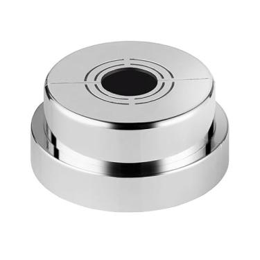 Imagem de Flange de parede cortável, placa de cobertura de escudo leve ABS dividida, cromada, para tubos de água de 10/26/33 mm (0,8/1,0/3.0 cm), tubo PEX (altura ajustável prata (20 mm-32 mm))