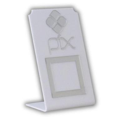 Imagem de Expositor QR CODE PIX - Branco com Prata - Lm Balcoees