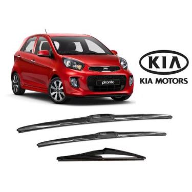 Imagem de Kit 3 Palhetas Parabrisa Dianteiro + Traseiro Modelo Original para Kia