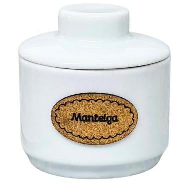 Imagem de Manteigueira Francesa Porcelana Branca Premium Capacidade 250 Gramas -