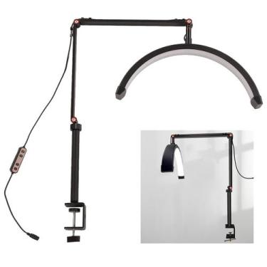 Imagem de Luminaria Estetica Salao de Beleza Spa Arco Meia Lua 3 Tons Led Suport