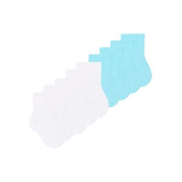 Imagem de Kit 9 Pares de Meias Bebê Cano Curto Selene 1320-001 Colorido, Azul, 0