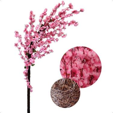 Imagem de Cerejeira Com Galho Curvo Cores Planta Artificial Sem Vaso - Flor de M