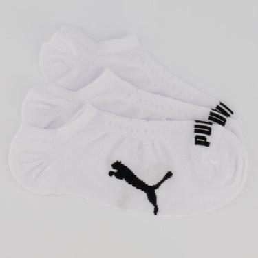 Imagem de Kit Meia Puma Sapatilha 3 pares Branca, 39-43