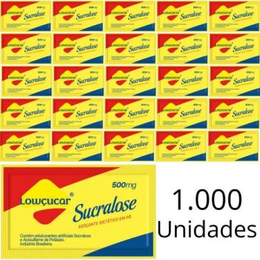 Imagem de Kit 1000 Unidades De Adoçante Lowçucar Diet Sucralose Em Sachê De 500m