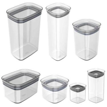 Imagem de Conjunto De Cozinha Porta Tempero Ou 7Un Block Transparente