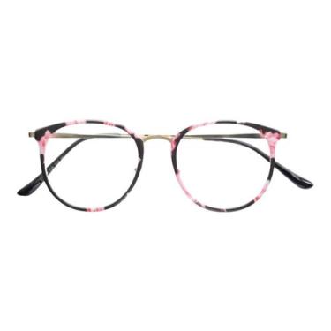 Imagem de Armação Para Óculos Grau Feminino Redondo Santiago Floral - Palas Eyew