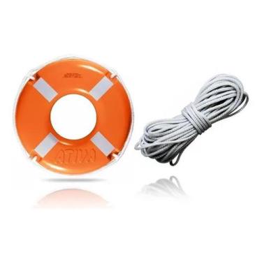 Imagem de Bóia Circular Salva Vidas 50 cm Classe II + Cabo Retinida 30 Metros - 