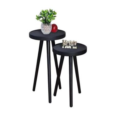 Imagem de Mesa Pé Palito Lateral Pequena Canto Apoio Sofá Redonda Decorativa Ret