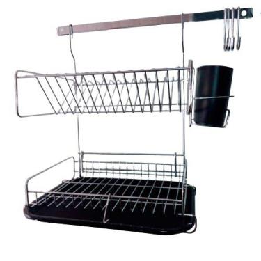 Imagem de Escorredor de louças com bandeja coletora de agua - N&E ARAMADOS, Cinz