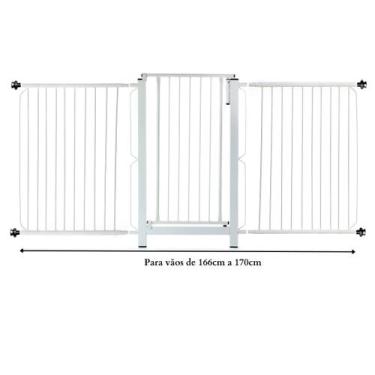 Imagem de Grade e portão para cachorro bebê pet, vãos de 166cm a 170cm - Grade M