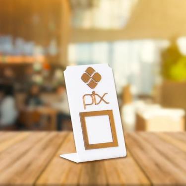 Imagem de Placa Pix Para Pagamento QR Code-   Branco - LM Balcoes,  Branco com B