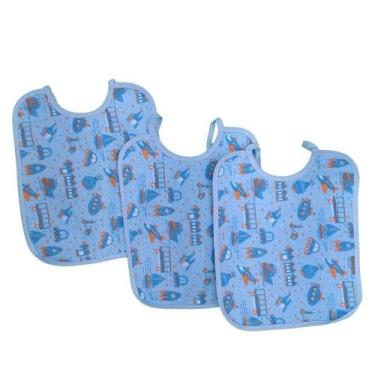 Imagem de Kit Com 3 Babadores Infantil Felpudo Com Tecido 100% Algodão - Koala B