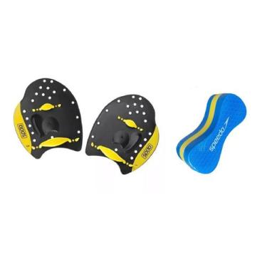 Imagem de Kit Natação Speedo Palmar Power Paddles + Flutuador Swim, Flutuador az