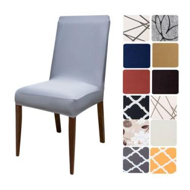Imagem de Kit 4 Capas de Cadeira Spandex Sala de Jantar Premium - CDCS, Cinza Cl