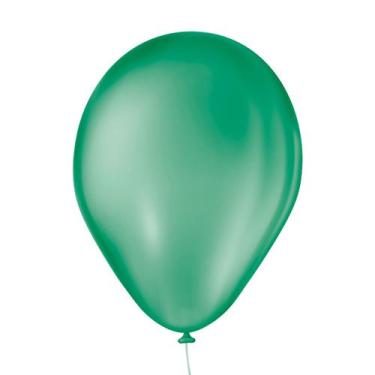 Imagem de Balão São Roque Verde Folha Liso 7 Polegadas - 50 unidades - Balões Sã