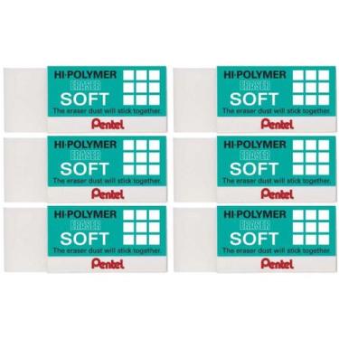 Imagem de Borracha Branca Desenho Pentel HiPolymer Tecnica Escolar 6un