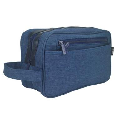 Imagem de Necessaire Discreta Masculina de Poliéster Prática Azul - UnyHome