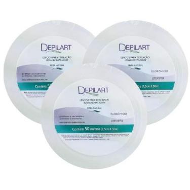 Imagem de Kit 3 Lenços Para Depilação Fibra Natural 50M Eficiente - Depilart