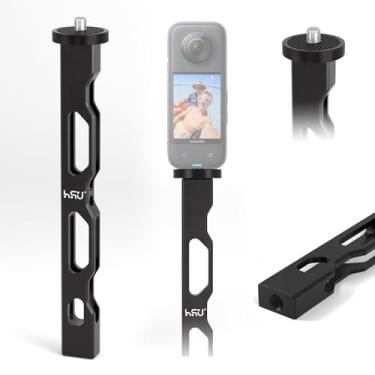 Imagem de HSU Braço de extensão de alumínio para Insta360 X4 X3, 1/10.2 cm - 20 furos de metal, suporte de braço de extensão de capacete para câmeras de ação Insta360 ONE X2 RS X (16 cm)