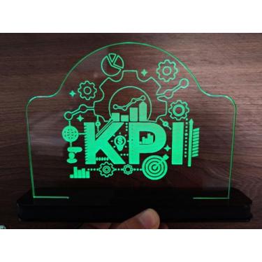Imagem de Luminária Decorativa com LED KPI Estatística - Hobbies do Ofício, Verd