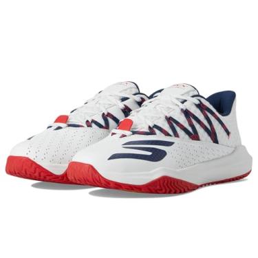 Imagem de Skechers Tênis masculino Viper Court Rally Pickleball, Branco/azul marinho/vermelho, 40