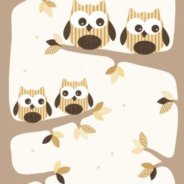 Imagem de Papel de Parede Fofura Baby Corujas Marrom FF4045 - Importado