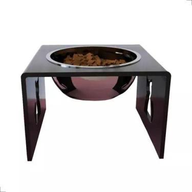 Imagem de Comedouro P/ Gato Pet Elevado Pote Aço Inox - Loja Dinka