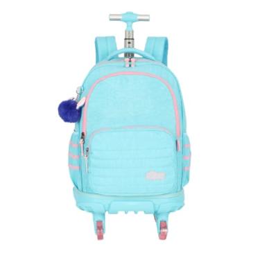 Imagem de Mochila com Rodinhas 360° e Alças Stitch Turquesa MC49232SC Luxcel