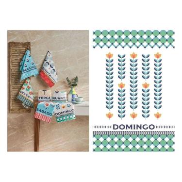 Imagem de Pano de Prato Lepper Estampado Semaninha Pop 40cm x 60cm 7 Peças