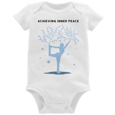 Imagem de Body Bebê Achieving Inner Peace - Foca na Moda, Branco, G