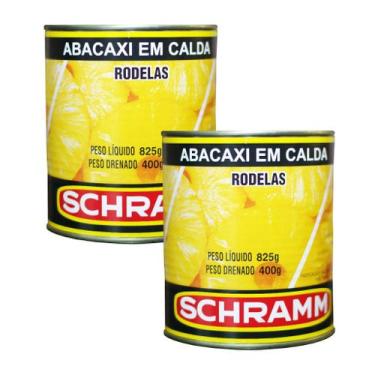 Imagem de Kit 2 Abacaxi em Calda Rodelas Schramm Lata 400g