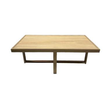 Imagem de Mesa de Centro Retangular Paris Industrial Dourado com MDF - BELI HOUS