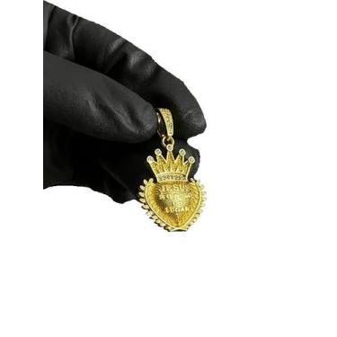 Imagem de Pingente jesus é o dono do lugar pp - banhado a ouro 18k - ToJoia18k