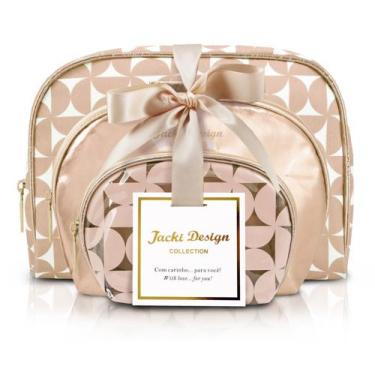 Imagem de Kit de Necessaire com 3 pçs Glitz Jacki Design Dourado