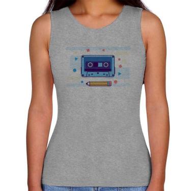 Imagem de Regata Feminina Fita Cassete - Foca na Moda, Cinza, G