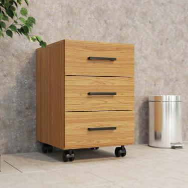 Imagem de Gaveteiro 3 Gavetas para Escritório Office com Rodizio 39 Cm 100% MDF 